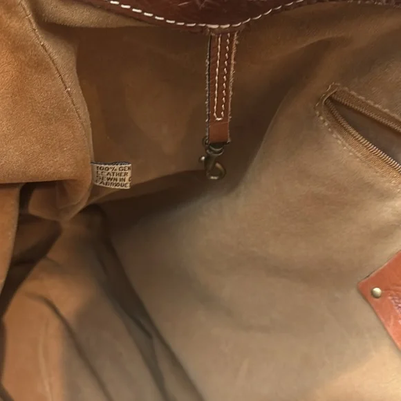 Patricia Nash Benvenuto Tote Signature Map Leather Brown Bag Purse Large